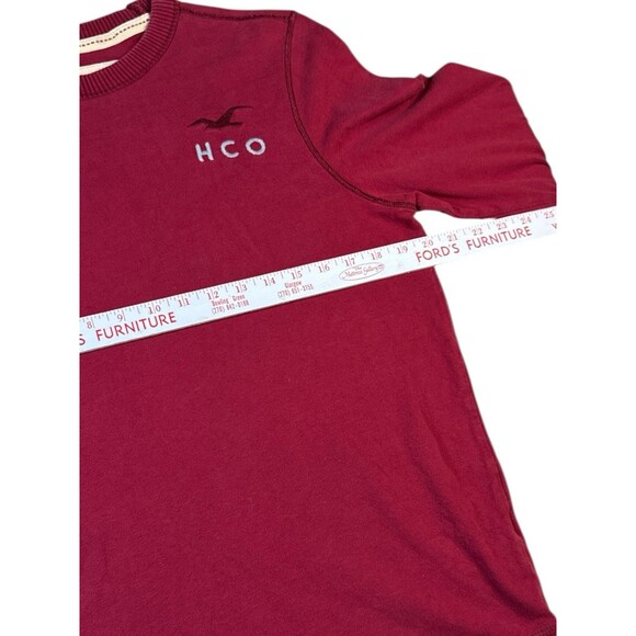 Vintage Hollister Shirt Mens Large Dark Red‎ Logo Pullover Y2K Inspired Preppy - Picture 7 of 9